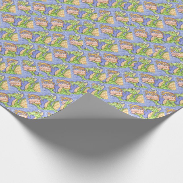 BRANDBRANDBRÖDDRAGON-LJUSANDE BIRTHDAY-KANDLAR PRESENTPAPPER (Hörn)