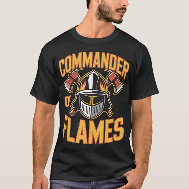 Brandchef För Flammor T Shirt (Framsida)