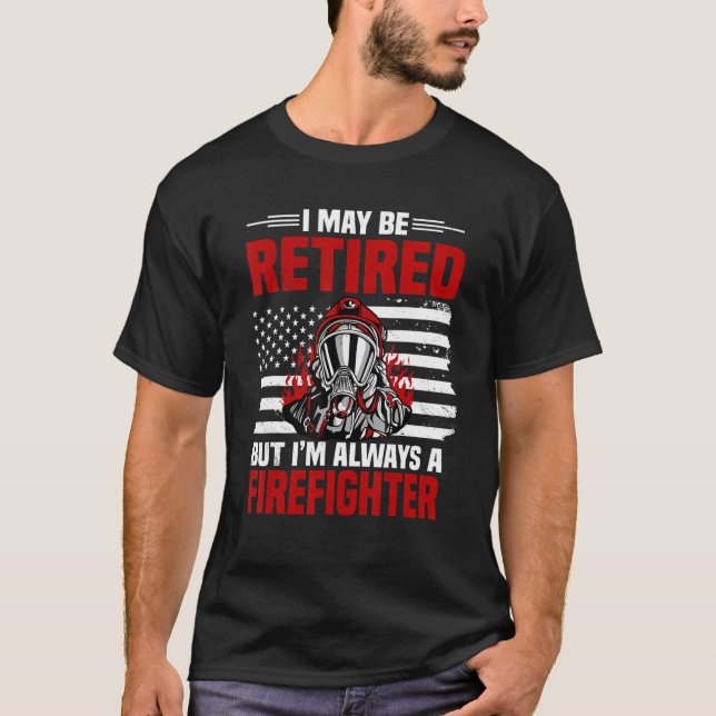 Brandchef Retrött Fireman Firefighter Pension T Shirt (Framsida)