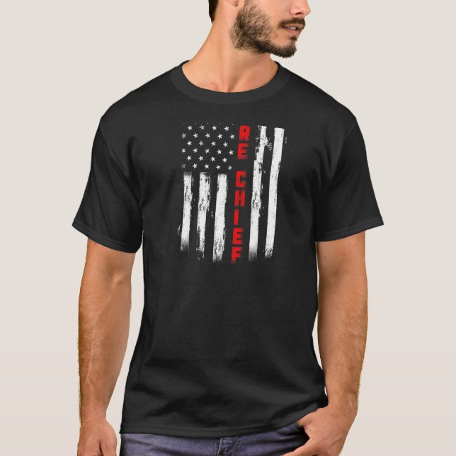 Brandchef Tataljerad amerikansk brandchef i amerik T Shirt (Framsida)