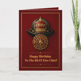 Brandchefs födelsedag Anpassat namn rött guld Kort