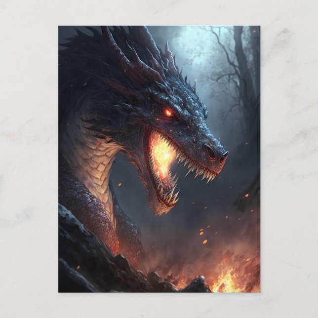 Branddragon Fantasy Art-vykort Vykort (Framsida)