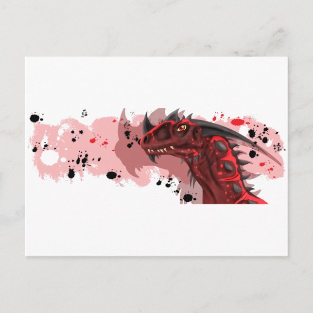 Branddrake (vit version) vykort (Framsida)