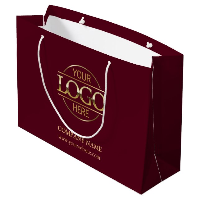 Branded Burgundy & Guld Business Logotyp Promotion (Baksidan Vinklad)