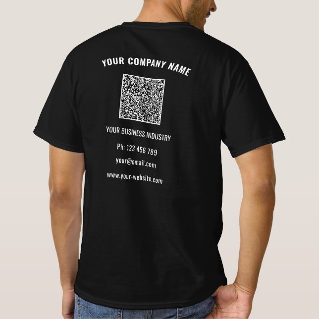 Branded Business Logo and QR Code T-Shirt Template (Baksida)