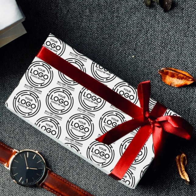 Branded Corporate Event Your Logotyp here Business Presentpapper (business wrapping paper pattern cute logo your logo here company gift promo birthday modern )