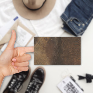 Branded Cowhide Faux Leather Rektangulärt Klistermärke