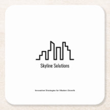 Branded Elegant Black and White Coasters Set of 6