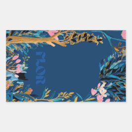 Branded Floral Wrap Card Rektangulärt Klistermärke