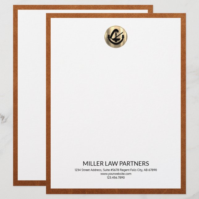 Branded Law Firm Letterhead Brevhuvud (Fram/baksida)