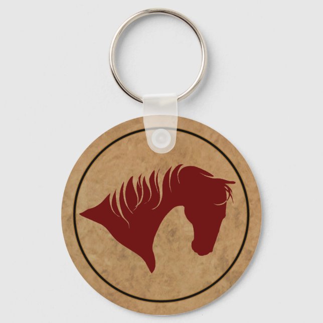 Branded Leather Horse Head KEYCHAIN Nyckelring (Framsida)