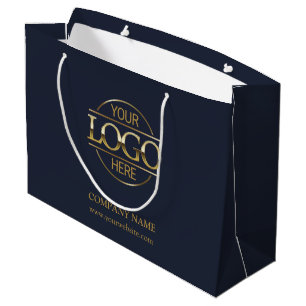 Branded Navy Blue & Guld Business Logotyp Promotio