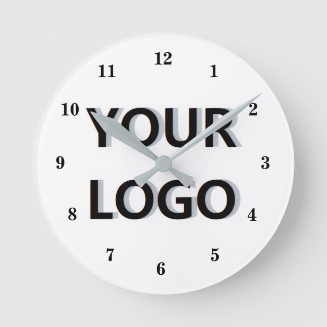 Branded Promotional Custom Business Logo Clock Rund Klocka (Framsida)