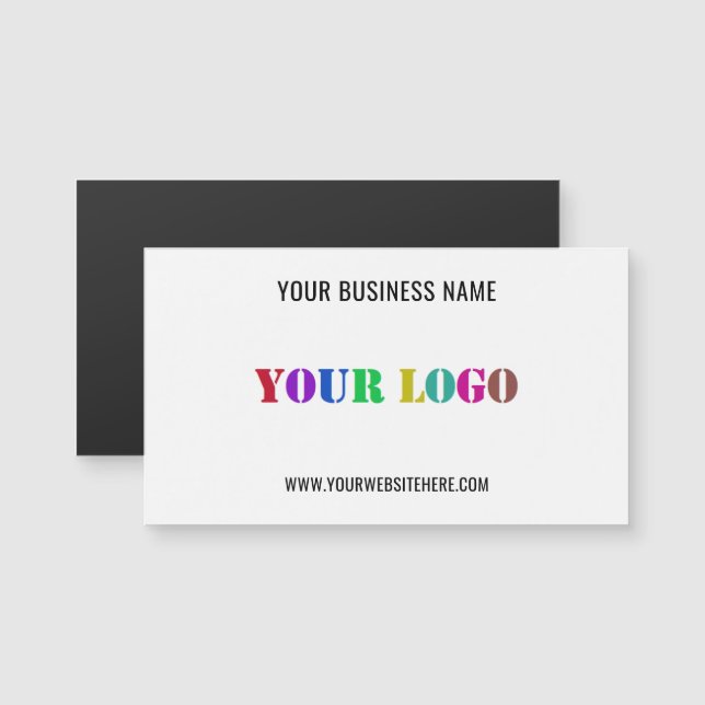 Branded Promotional Magnetic Business Card Example (Fram/baksida)
