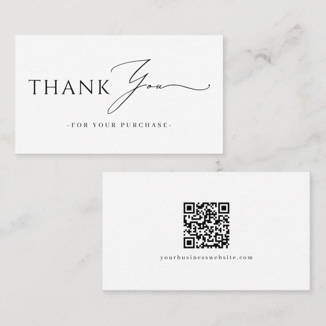 Branded Thank You QR Code website Visitkort (Fram/baksida)