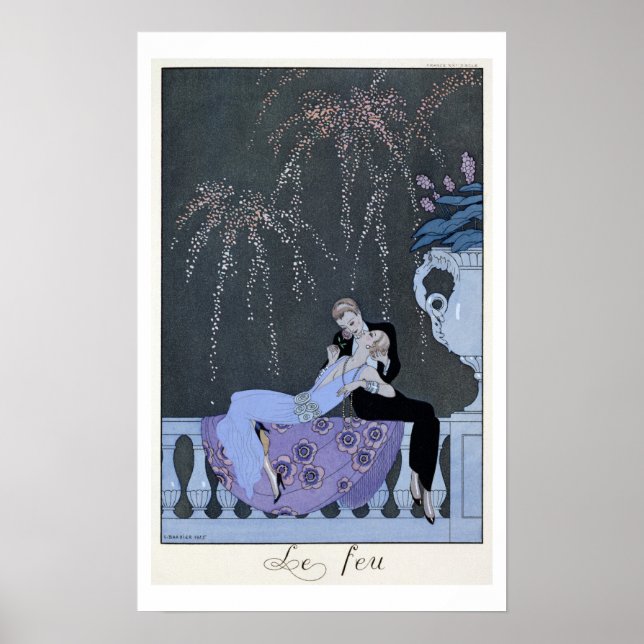 Branden, illustration för "Fetes Galantes" av Pau Poster (Framsidan)