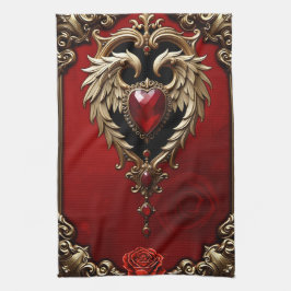 Branden och guld kökshandduk