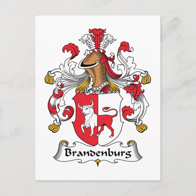 Brandenburg Family Crest Vykort (Framsida)