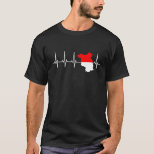 Brandenburg Flagga ECG-pulsslag för Brandenburger T Shirt