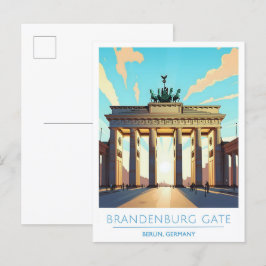 Brandenburg Grind Berlin Tyskland Travel Vykort
