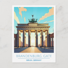 Brandenburg Grind Berlin Tyskland Travel Vykort