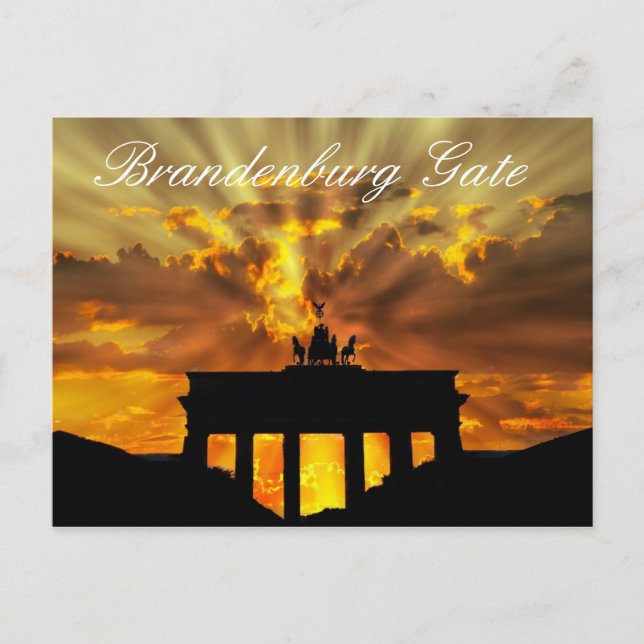 Brandenburg Grind, Berlin Tyskland Vykort (Framsida)