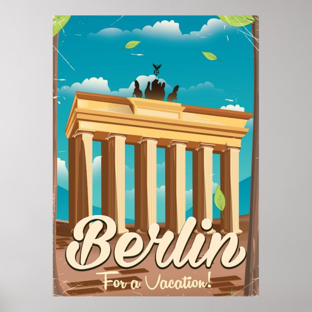 Brandenburg grind ,Berlins reseaffisch för tecknad Poster (Framsidan)