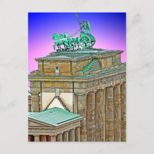 Brandenburg Grind Chariot, Berlin, Tyskland (bg8p2 Vykort