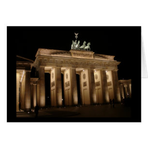 Brandenburg Grind i Night i Berlin, Tyskland Hälsningskort