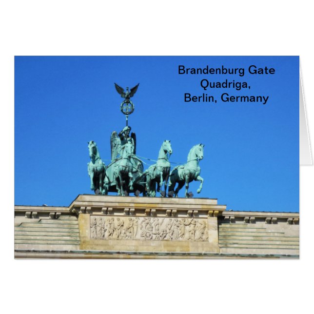 Brandenburg Grind Quadriga i Berlin, Tyskland Hälsningskort (Framsidan Horizontal)