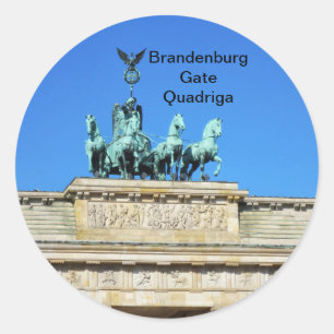 Brandenburg Grind Quadriga i Berlin, Tyskland Runt Klistermärke