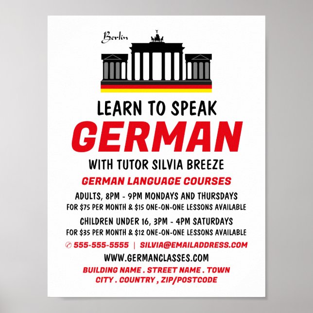 Brandenburg Grind, tyska språkkursen Advert Poster (Framsidan)