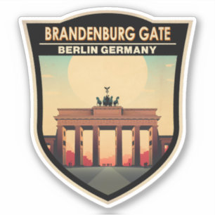 Brandenburg Grind Tyskland Travel Art Vintage Klistermärken