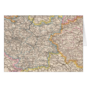 Brandenburg Posen Atlas Karta Hälsningskort