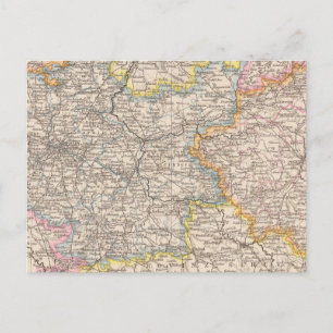 Brandenburg Posen Atlas Karta Vykort