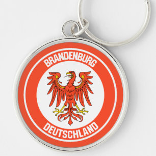 Brandenburg Round Emblem Rund Silverfärgad Nyckelring