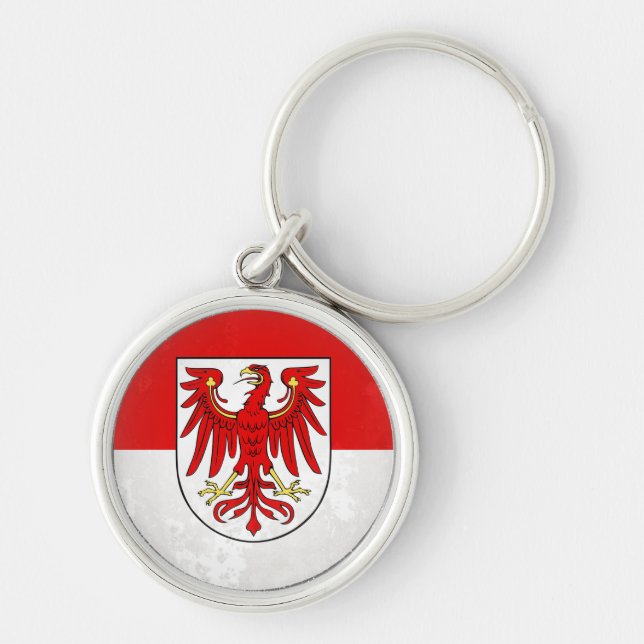 Brandenburg Rund Silverfärgad Nyckelring (Framsidan)