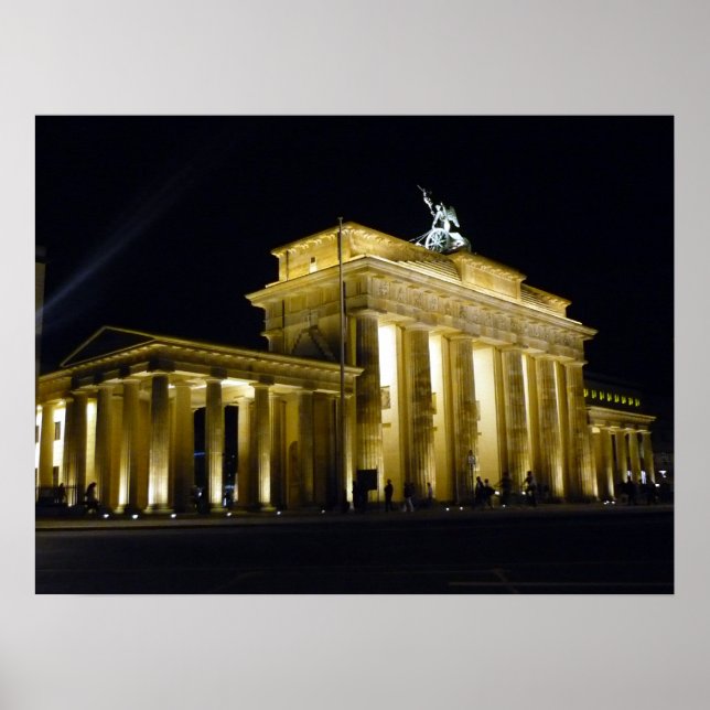 Brandenburg Tor natt Poster (Framsidan)
