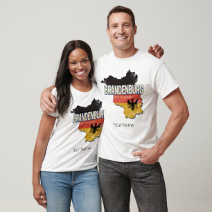 Brandenburg Tyskland Retro State Karta Vintage T Shirt