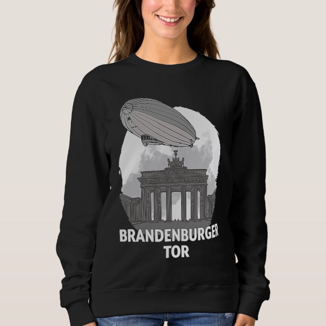 Brandenburger Tor Berlin Germany Silhouette Outlin T Shirt (Framsida)