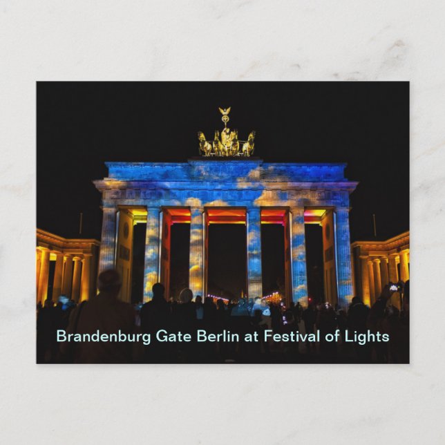 Brandenburgporten Berlin under Festival of Lights Vykort (Framsida)