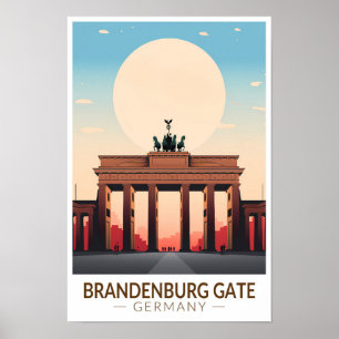 Brandenburgporten Tyskland Resa Konst Vintage Poster
