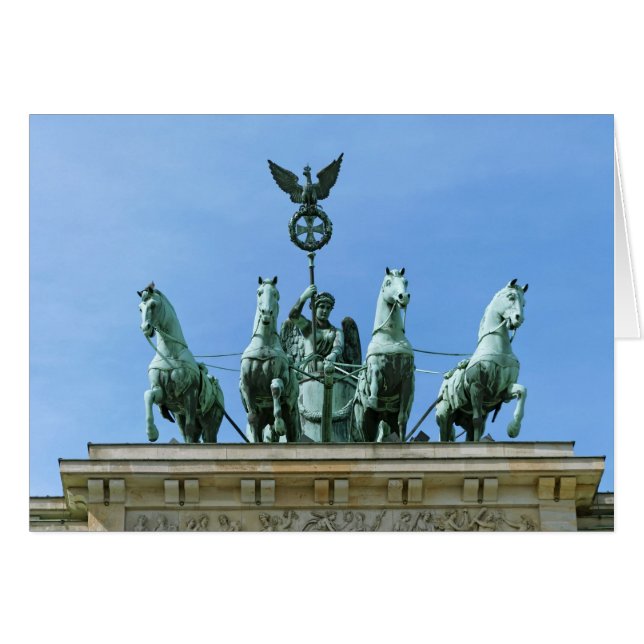 Brandenburgportens Quadriga Berlin Hälsningskort (Framsidan Horizontal)