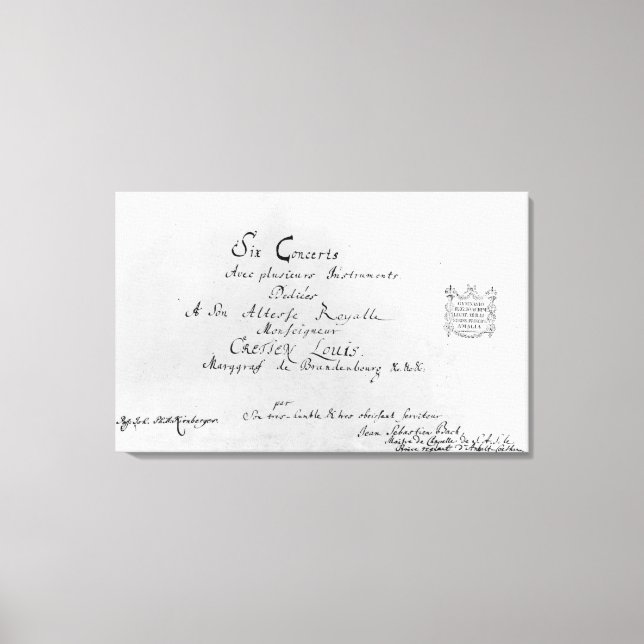 Brandenburgs konserter, 1721 canvastryck (Framsida)