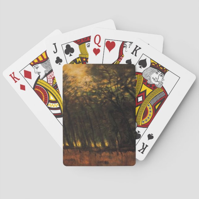 Bränder i skogen (av Laszlo Mednyanszky) Casinokort (Baksidan)