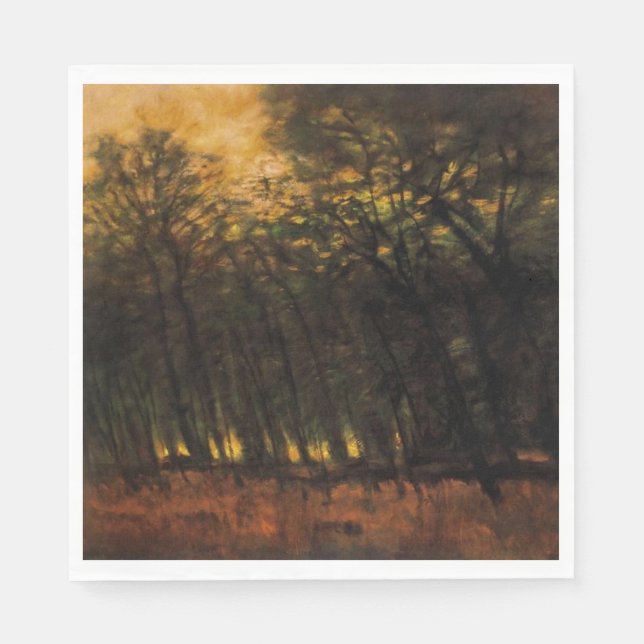 Bränder i skogen (av Laszlo Mednyanszky) Pappersservett (Framsidan)