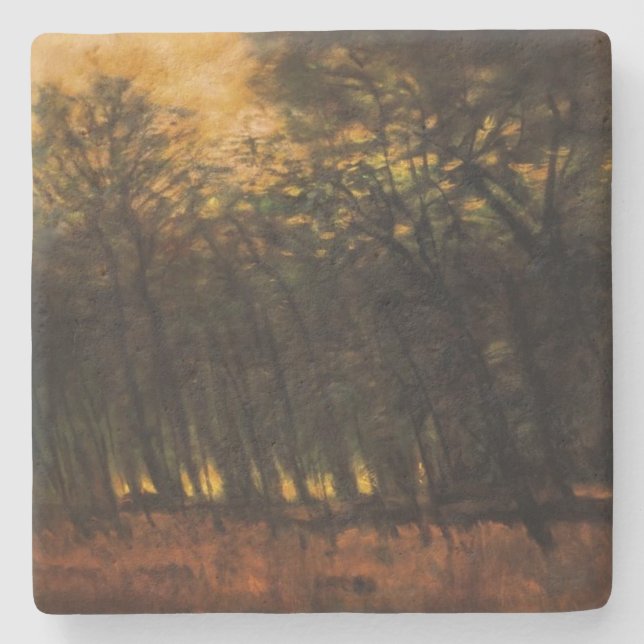 Bränder i skogen (av Laszlo Mednyanszky) Stenunderlägg (Framsidan)