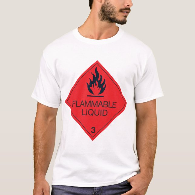 Brandfarlig vätska herrtröja t shirt (Framsida)