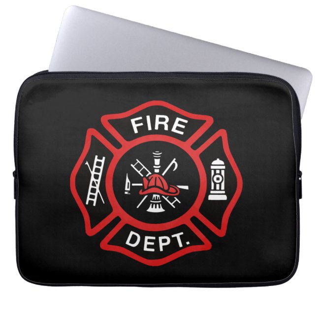 Brandfighter Badge Red Laptop Sleeve (Framsidan)
