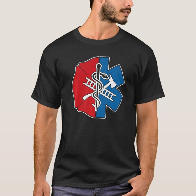 Brandfighter Emt Badge Proud Emt Firefighter T Shirt (Framsida)